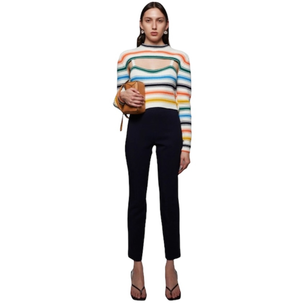 THE ROW Sotto Skinny Cropped Pant, Dark Navy $790 US 2 - Picture 2 of 7